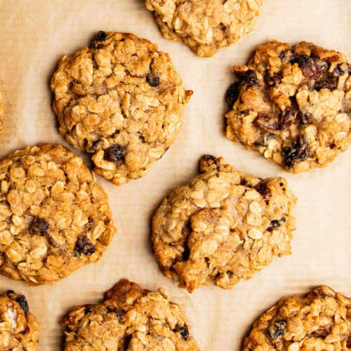 Delicious oatmeal raisin cookies.