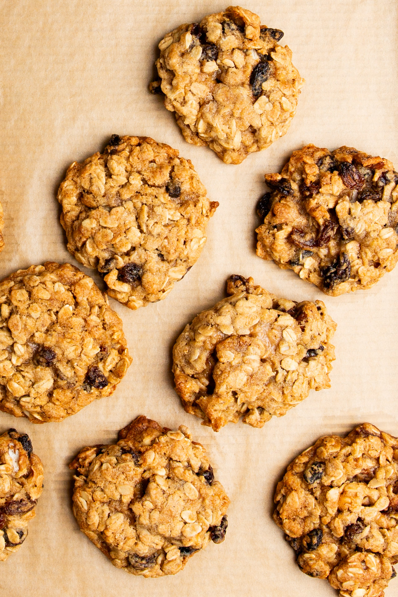 Delicious oatmeal raisin cookies.