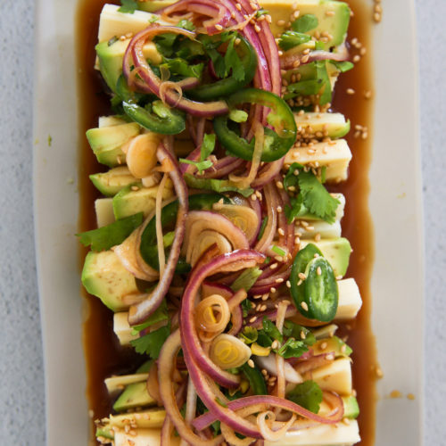 A plate of food on a table.